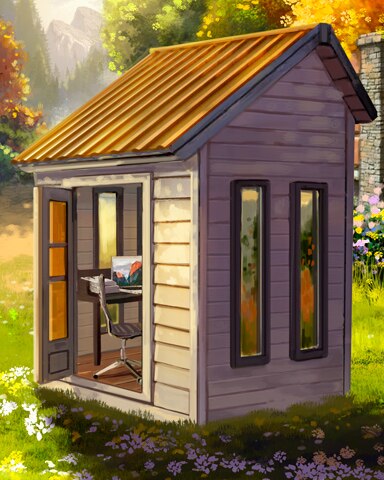 White Backyard Office Colorful Sheds Badge - Tri-Peaks Solitaire HD