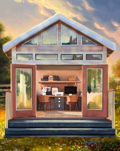 Big Backyard Office Colorful Sheds Badge - Tri-Peaks Solitaire HD