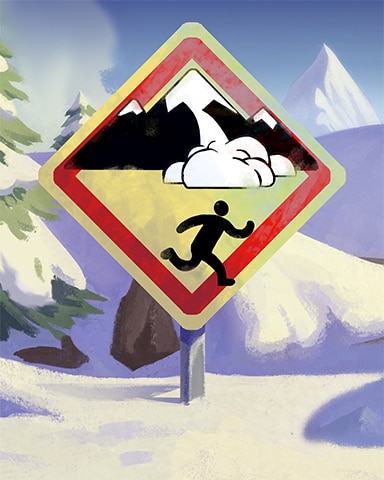 Caution Sign Cozy Chalet Badge - Pogo&trade; Slots