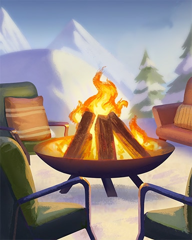 Fire Pit Cozy Chalet Badge - Rainy Day Spider Solitaire HD
