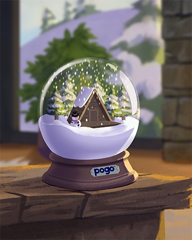 Snow Globe Cozy Chalet Badge - Garden Blast Snow Globe Cozy Chalet Badge - Garden Blast
