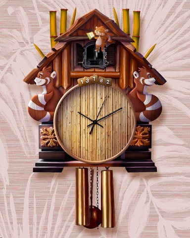 Red Panda's Bamboo Cuckoo Clock Badge - Word Whomp HD