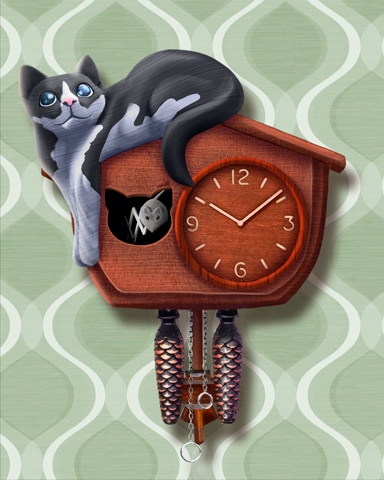 Kitty Cat Cuckoo Clock Badge - Tri-Peaks Solitaire HD
