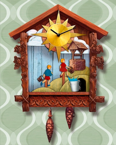 Jack And Jill Cuckoo Clock Badge - First Class Solitaire HD