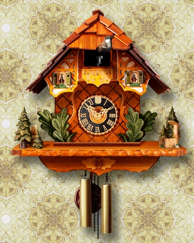 Traditional Swiss Chalet Cuckoo Clock Badge - Canasta HD