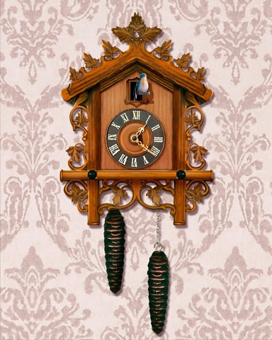 Traditional Wood Flowers Cuckoo Clock Badge - Canasta HD