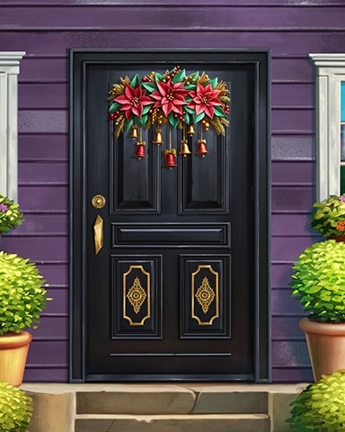 Black Single Panel Decorated Doors Badge - Pogo™ Addiction Solitaire HD