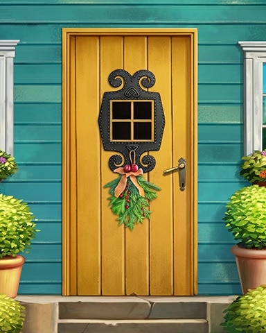 Dirty Yellow Decorated Doors Badge - Tri-Peaks Solitaire HD