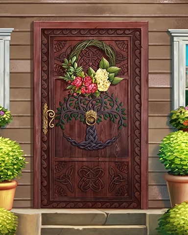 Epic Carved Decorated Doors Badge - Jet Set Solitaire