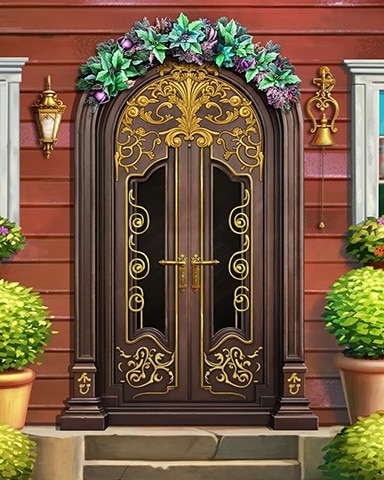 Gold Cornices Decorated Doors Badge - Word Whomp HD