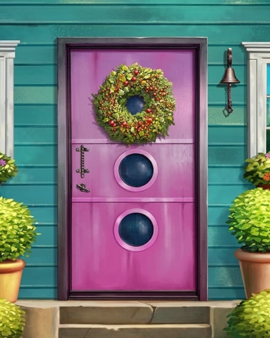 Pink Lady Decorated Doors Badge - Aces Up! HD