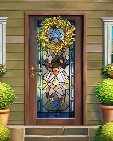 Stained Glass Decorated Doors Badge - Dice City Roller HD