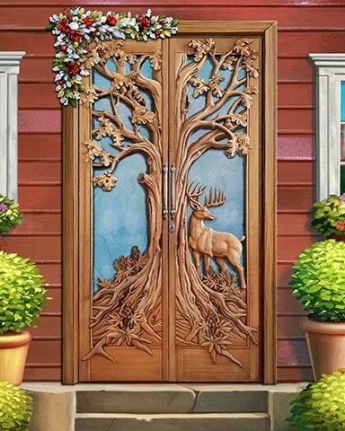 Stunning Wood Carve Decorated Doors Badge - Canasta HD