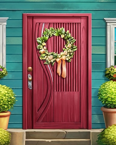 Stylish Red Sandal Decorated Doors Badge - Spades HD