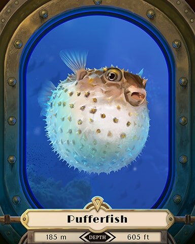 Pufferfish Deep Sea Creatures Badge - Spades HD