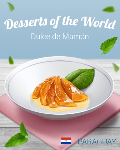 Dulce De Mamón World Dessert Badge - Jet Set Solitaire