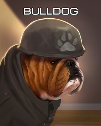 Bulldog Dogs In Disguise Badge - Mahjong Garden HD