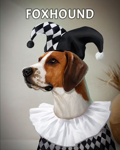 Foxhound Dogs In Disguise Badge - Jet Set Solitaire