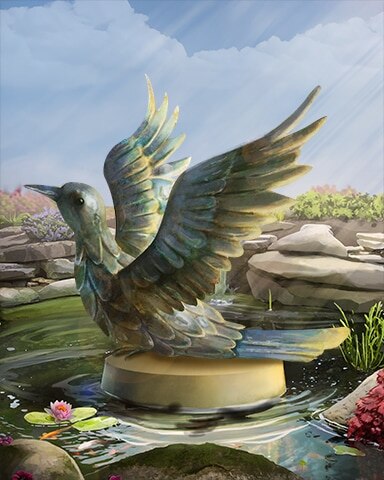 Flying Bird Fountain Garden Friends Badge - First Class Solitaire HD