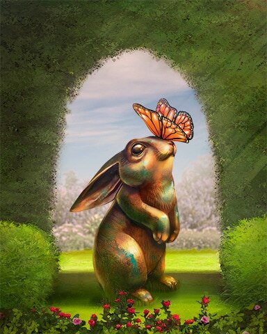 Rabbit With Butterfly Garden Friends Badge - Word Whomp HD