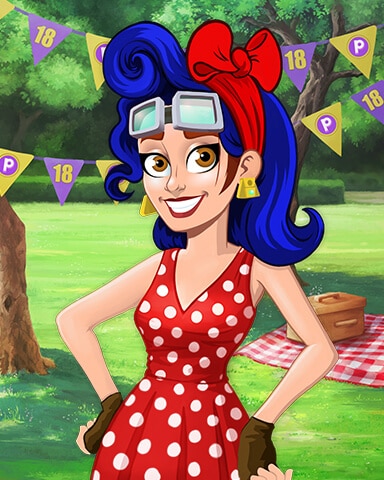 Amelia Costume Cookout Badge - Pogo™ Slots