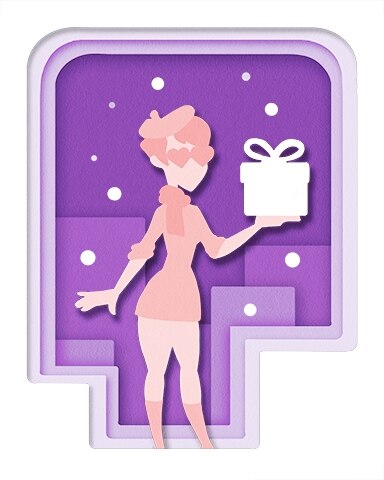 Jazzy Gift Holiday Cards Badge - Canasta HD