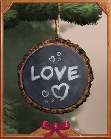 Love Blackboard Holiday Ornaments Badge - World Class Solitaire HD