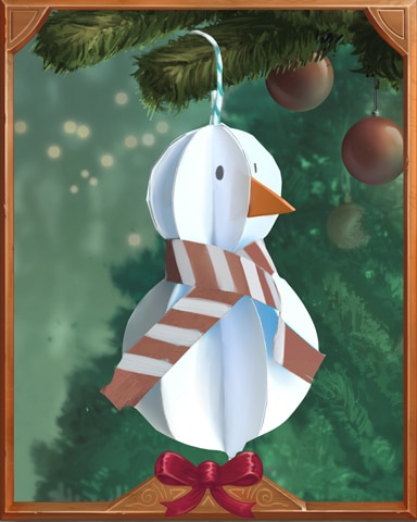 Paper Snowman Holiday Ornaments Badge - First Class Solitaire HD
