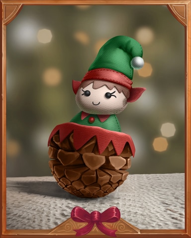 Pinecone Elf Holiday Ornaments Badge - Word Whomp HD