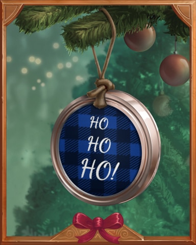 Ho Ho Ho Jar Lid Holiday Ornaments Badge - Mahjong Safari HD