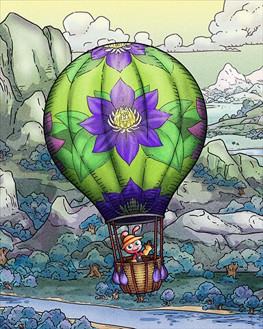 Flowers Hot Air Balloons Badge - World Class Solitaire HD