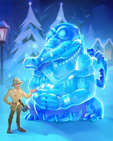 Crocodile Idol Ice Sculptures Badge - Mahjong Safari HD