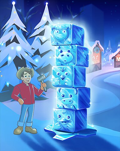 Stack 'Em Totem Pole Ice Sculptures Badge - Mahjong Sanctuary