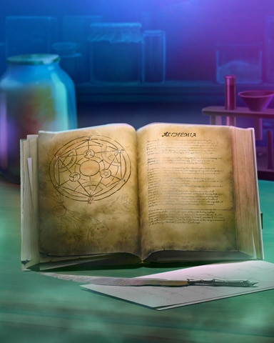 Alchemy Book Mad Scientist Lab Badge - Quinn's Aquarium Alchemy Book Mad Scientist Lab Badge - Quinn's Aquarium