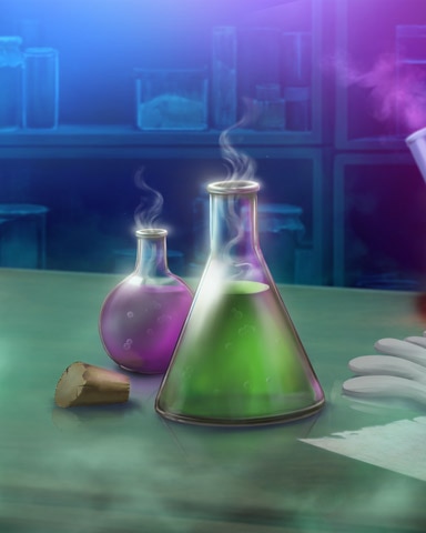 Beakers Mad Scientist Lab Badge - World Class Solitaire HD Beakers Mad Scientist Lab Badge - World Class Solitaire HD
