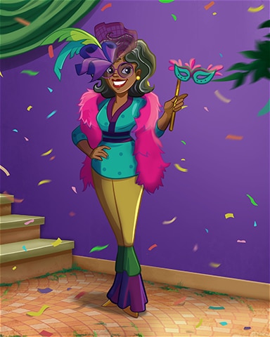 Diana Mardi Gras Badge - Dice City Roller HD