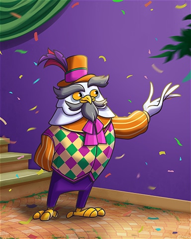 Sir Feathersworth Mardi Gras Badge - Word Search Daily HD