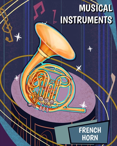 French Horn Musical Instruments Badge - Pogo™ Slots