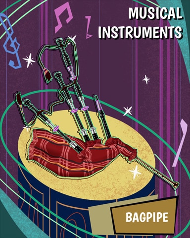 Bagpipe Musical Instruments Badge - Rainy Day Spider Solitaire HD