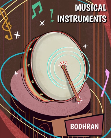 Bodhran Musical Instruments Badge - Tri-Peaks Solitaire HD