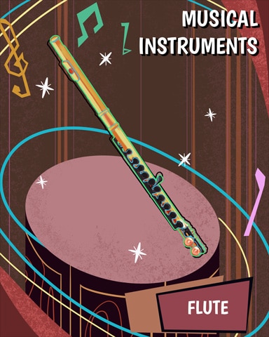 Flute Musical Instruments Badge - Mahjong Safari HD