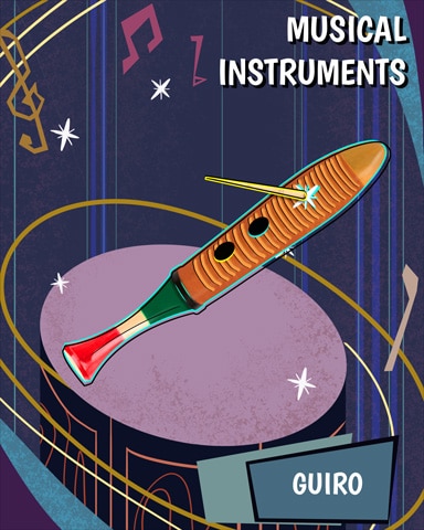 Guiro Musical Instruments Badge - Canasta HD