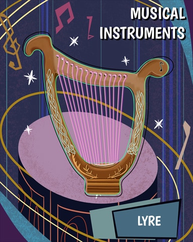 Lyre Musical Instruments Badge - Claire Hart: Secret In The Shadows