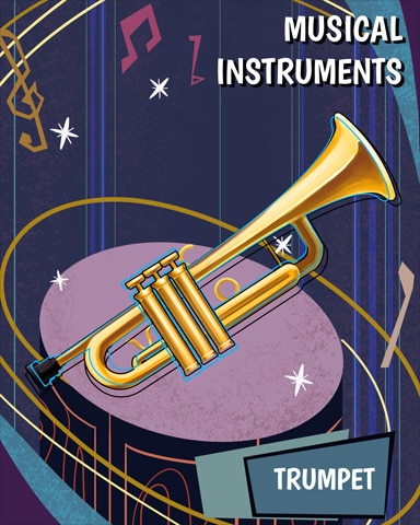 Trumpet Musical Instruments Badge - Thousand Island Solitaire HD