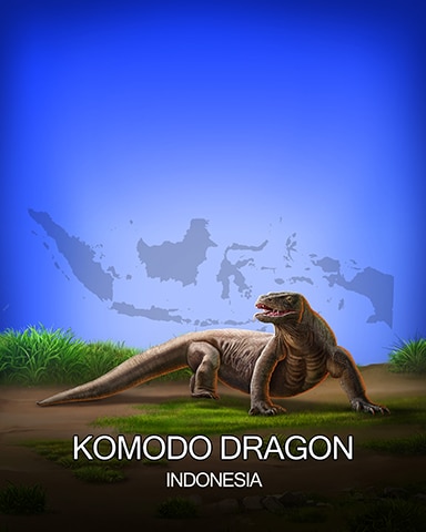 Komodo Dragon National Animals Badge - Tri-Peaks Solitaire HD