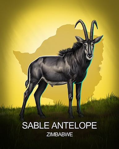 Sable Antelope National Animals Badge - Mahjong Sanctuary