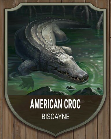 Biscayne American Croc National Parks Badge - Mahjong Garden HD