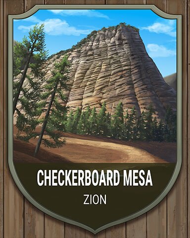 Zion Checkerboard Mesa National Parks Badge - Word Whomp HD