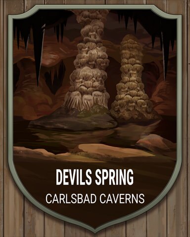 Carlsbad Caverns Devil's Spring National Parks Badge - Mahjong Safari HD