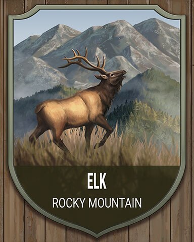 Rocky Mountain Elk National Parks Badge - Mahjong Garden HD